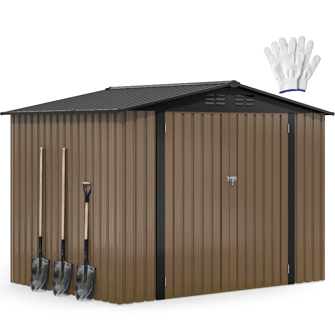 DWVO Metal Storage Shed 8x6 ft, Heavy Duty