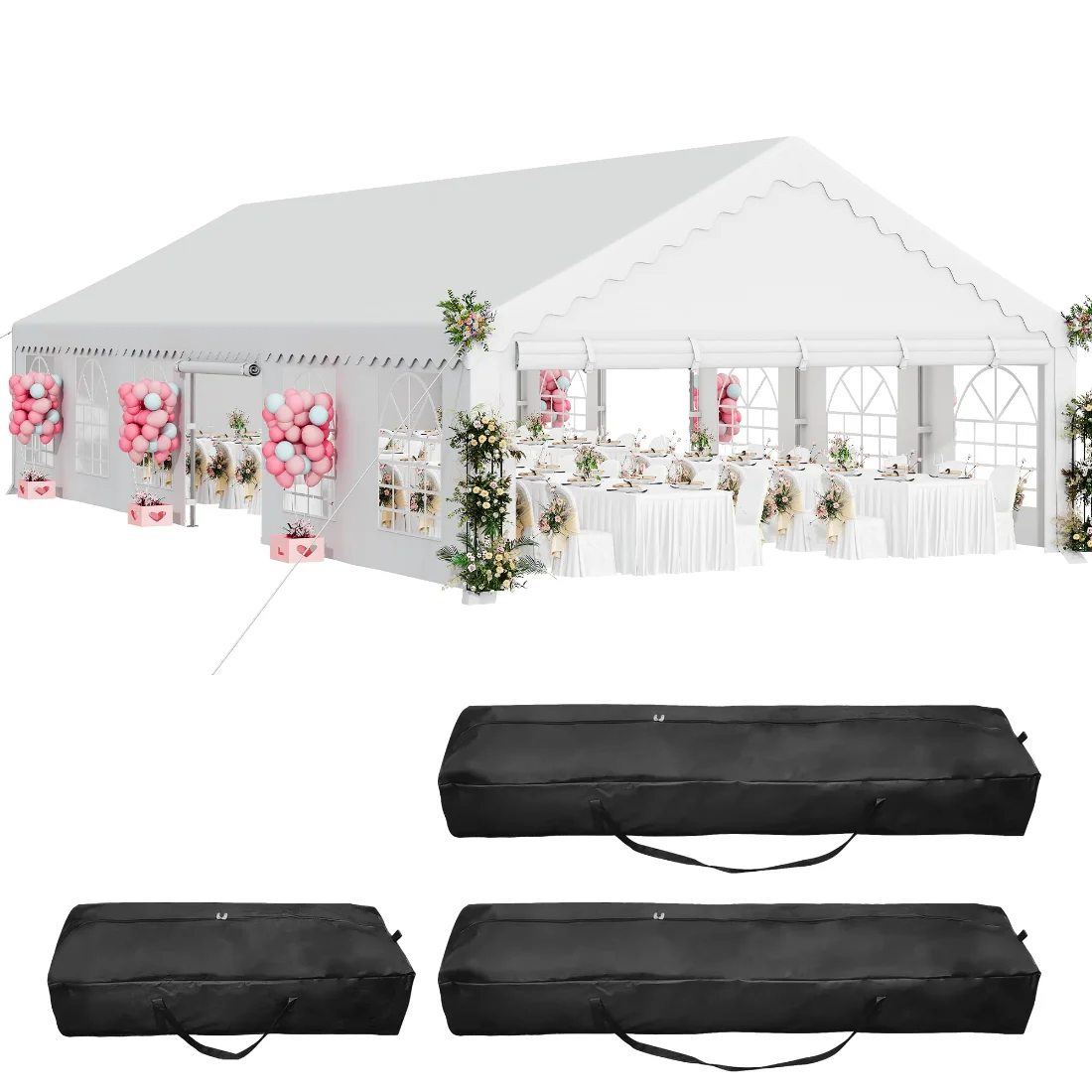 DWVO Party Tent 20x40 ft, Heavy Duty