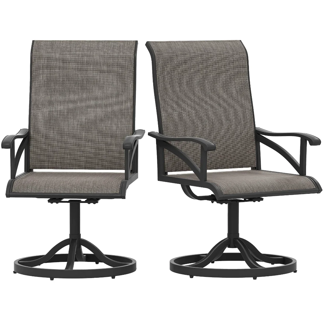 DWVO Swivel Patio Chairs, Set of 2, Steel Frame