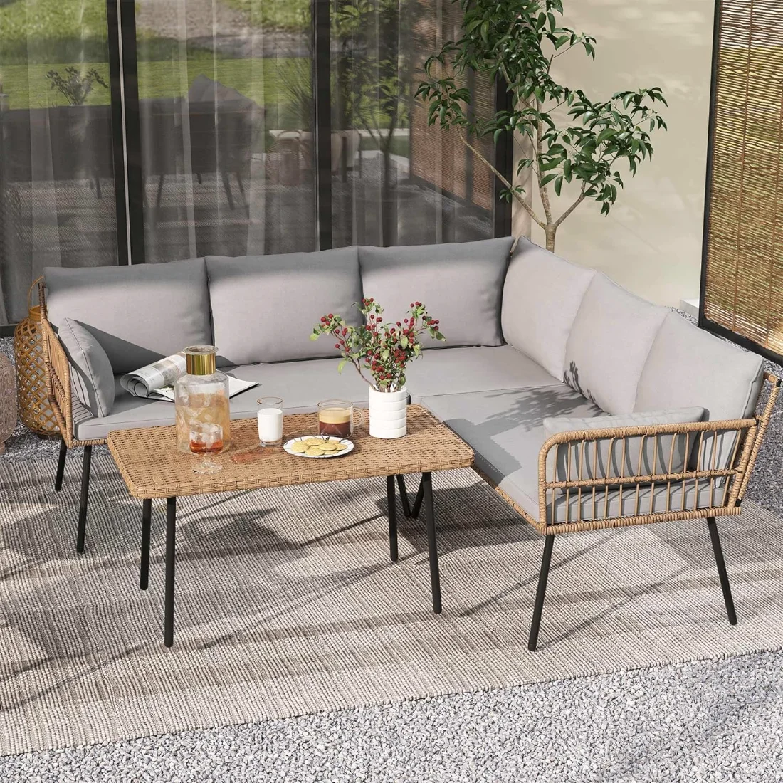 DWVO Patio Conversation Set, 4-Piece