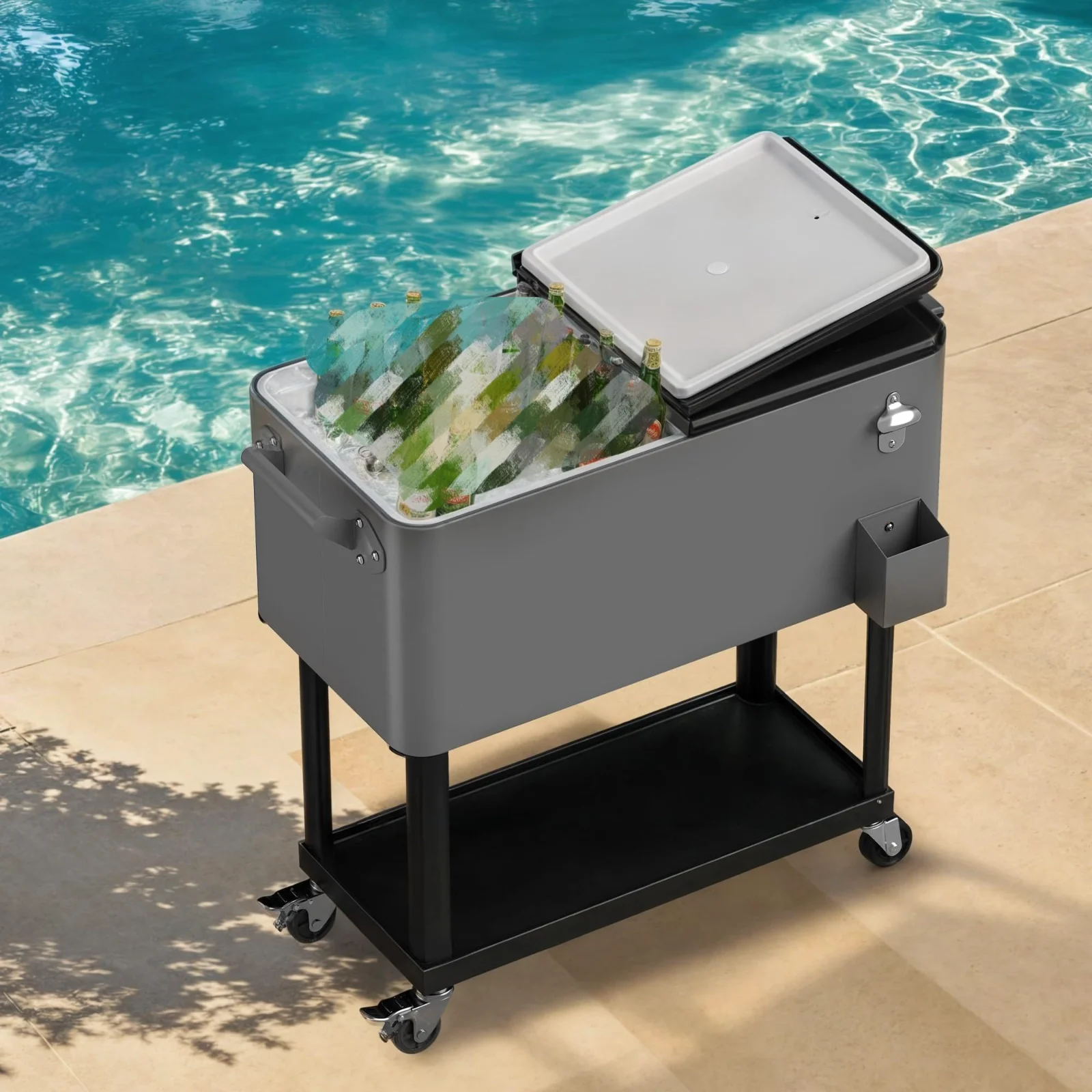 The 80-quart cart on pool duty