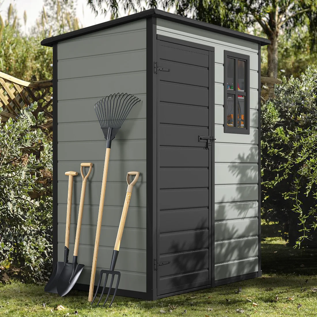 DWVO Resin Storage Shed 5x3 ft, Blue-Gray